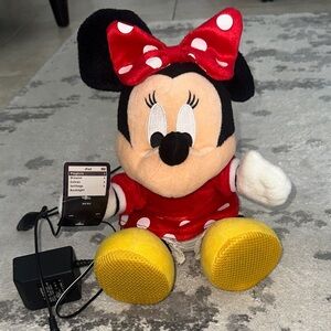 Minnie Mouse Plush Speaker with Red Polka Dot Dress and Yellow Shoes